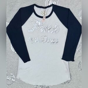 VS PINK VINTAGE “PINK MY DEAR” WAFFLE KNIT TOP NWT